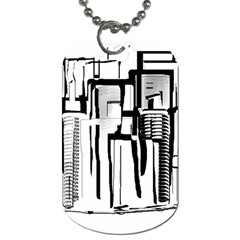 Black And White City Dog Tag (two Sides) by digitaldivadesigns