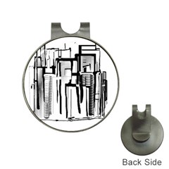 Black And White City Hat Clips With Golf Markers by digitaldivadesigns