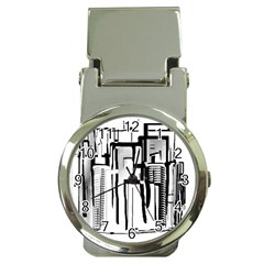 Black And White City Money Clip Watches by digitaldivadesigns