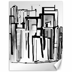 Black And White City Canvas 12  X 16   by digitaldivadesigns