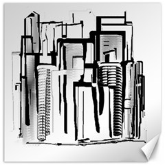 Black And White City Canvas 20  X 20   by digitaldivadesigns