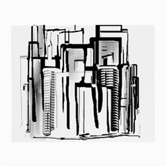 Black And White City Small Glasses Cloth (2-side) by digitaldivadesigns