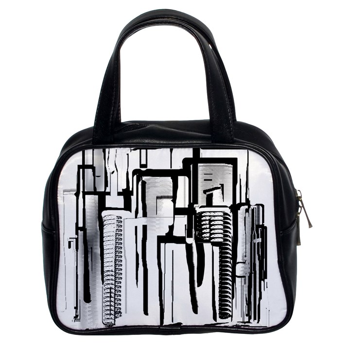 Black and White city Classic Handbags (2 Sides)