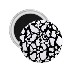 White On Black Cow Skin 2 25  Magnet by LoolyElzayat