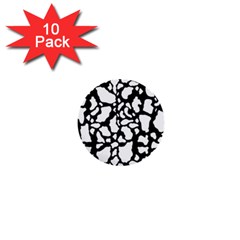 White On Black Cow Skin 1  Mini Button (10 Pack)  by LoolyElzayat