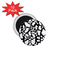 White On Black Cow Skin 1 75  Magnet (10 Pack)  by LoolyElzayat