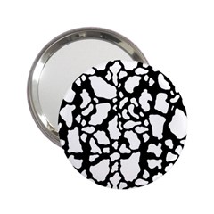 White On Black Cow Skin 2 25  Handbag Mirror by LoolyElzayat