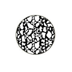 White On Black Cow Skin Hat Clip Ball Marker (4 Pack) by LoolyElzayat