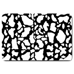 White On Black Cow Skin Large Doormat by LoolyElzayat