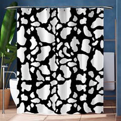 White On Black Cow Skin Shower Curtain 60  X 72  (medium) by LoolyElzayat