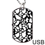 White On Black Cow Skin Dog Tag USB Flash (One Side) Front