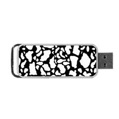 White On Black Cow Skin Portable Usb Flash (one Side) by LoolyElzayat