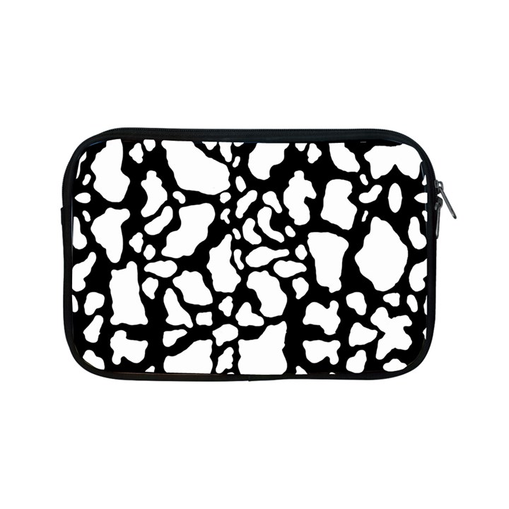 White On Black Cow Skin Apple iPad Mini Zipper Case