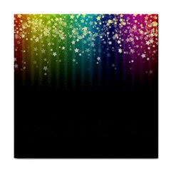 Colorful Space Rainbow Stars Tile Coasters