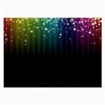 Colorful Space Rainbow Stars Large Glasses Cloth Front