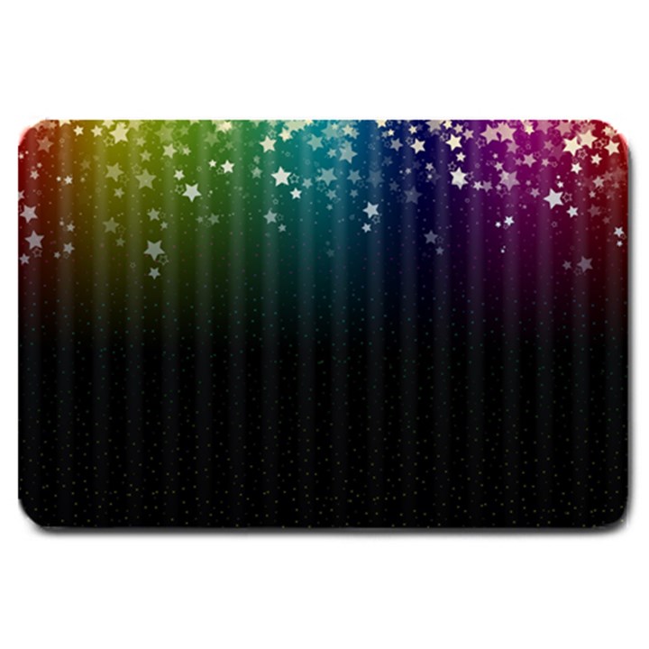 Colorful Space Rainbow Stars Large Doormat 