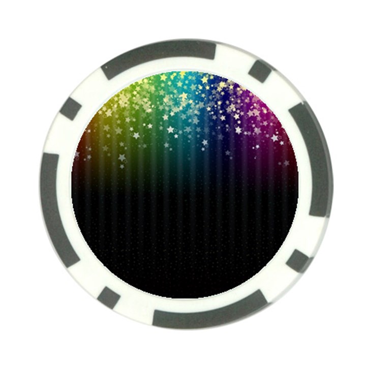 Colorful Space Rainbow Stars Poker Chip Card Guard