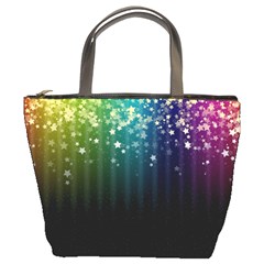 Colorful Space Rainbow Stars Bucket Bags