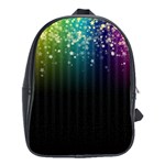 Colorful Space Rainbow Stars School Bag (Large) Front