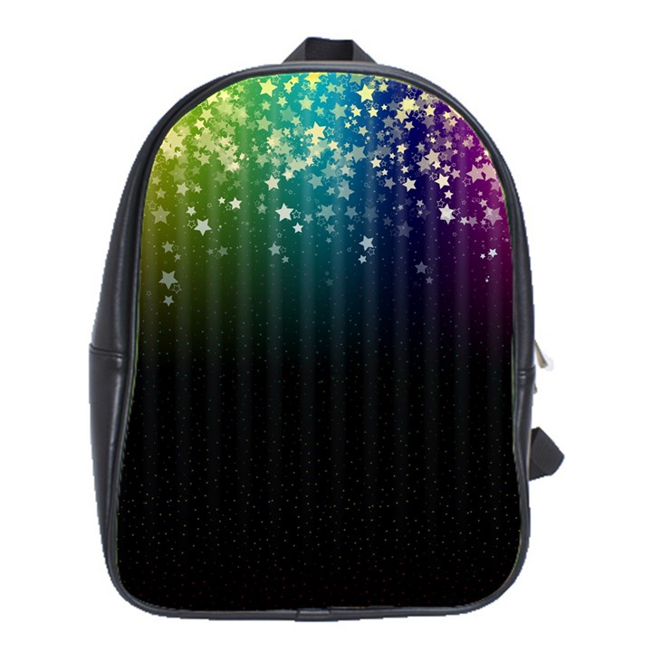 Colorful Space Rainbow Stars School Bag (Large)