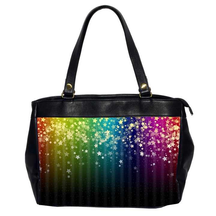 Colorful Space Rainbow Stars Office Handbags (2 Sides) 