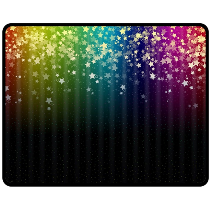 Colorful Space Rainbow Stars Double Sided Fleece Blanket (Medium) 