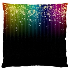 Colorful Space Rainbow Stars Large Flano Cushion Case (one Side)