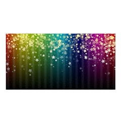 Colorful Space Rainbow Stars Satin Shawl