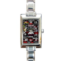 Metal Bands College Rectangle Italian Charm Watch