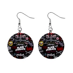 Metal Bands College Mini Button Earrings