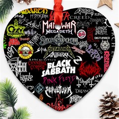 Metal Bands College Heart Ornament (Two Sides)