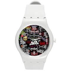 Metal Bands College Round Plastic Sport Watch (M)