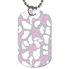 Pink Grey White Cow Print Dog Tag (one Side) by LoolyElzayat