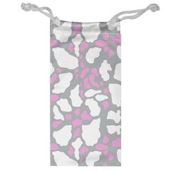 Pink Grey White Cow Print Jewelry Bags by LoolyElzayat