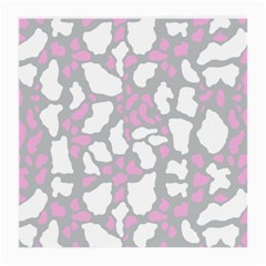 Pink Grey White Cow Print Medium Glasses Cloth (2-side) by LoolyElzayat