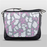 Pink Grey White Cow Print Messenger Bags Front