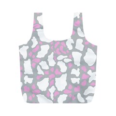 Pink Grey White Cow Print Full Print Recycle Bags (m)  by LoolyElzayat