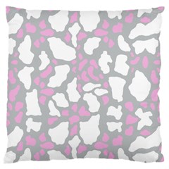 Pink Grey White Cow Print Standard Flano Cushion Case (two Sides)