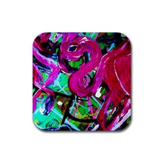 Flamingo   Child Of Dawn 2 Rubber Coaster (square)  by bestdesignintheworld