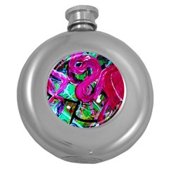 Flamingo   Child Of Dawn 2 Round Hip Flask (5 Oz) by bestdesignintheworld