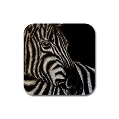 Zebra Rubber Square Coaster (4 Pack) 