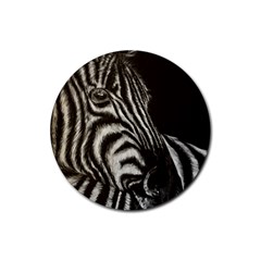 Zebra Rubber Coaster (round)  by ArtByThree