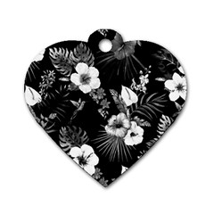 Tropical Pattern Dog Tag Heart (one Side) by Valentinaart