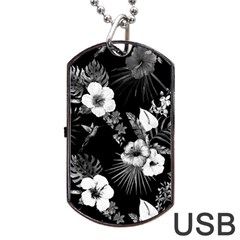 Tropical Pattern Dog Tag Usb Flash (one Side) by Valentinaart