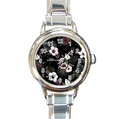 Tropical Pattern Round Italian Charm Watch by Valentinaart