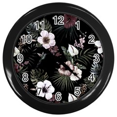 Tropical Pattern Wall Clocks (black) by Valentinaart