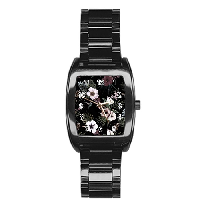 Tropical pattern Stainless Steel Barrel Watch