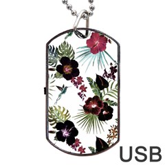 Tropical Pattern Dog Tag Usb Flash (one Side) by Valentinaart