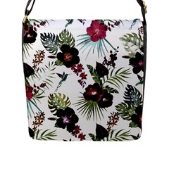 Tropical Pattern Flap Messenger Bag (l) 