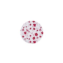 Sweet Shiny Floral Red 1  Mini Buttons by ImpressiveMoments